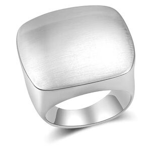 Chunky Square Signet Ring (Matte Finish) Size 8